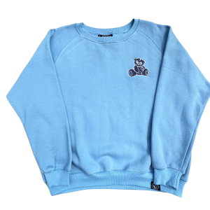 Lightweight crewneck sweatshirt with teddy bear logo