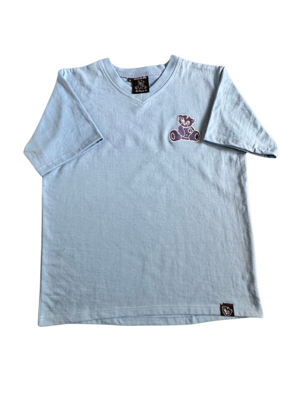 Columbia Blue v-teck t-shirt with teddy bear logo